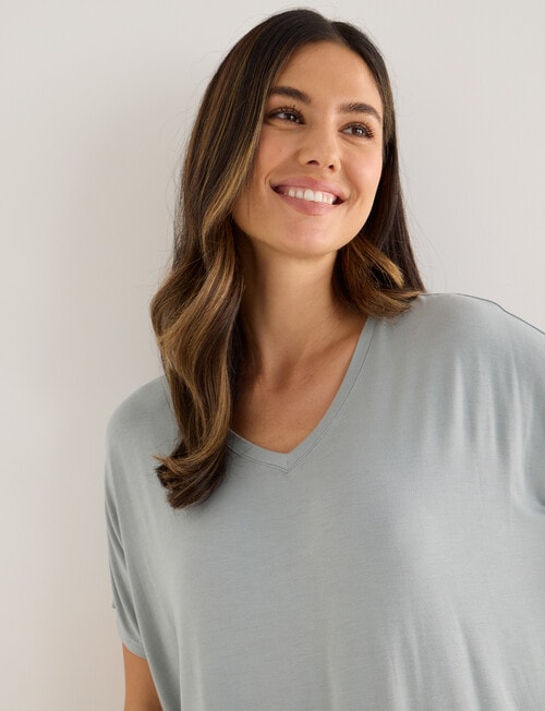 Whistle Sleep V-Neck Tee, Soft Mint product photo View 04 L