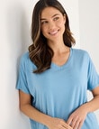 Whistle Sleep V-Neck Tee, Soft Blue product photo