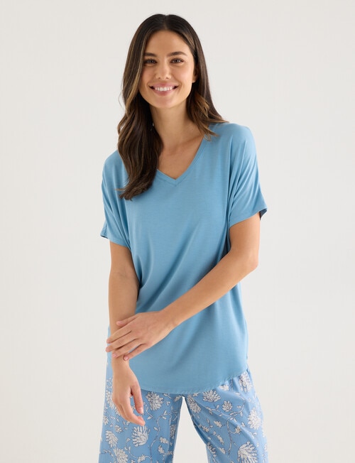 Whistle Sleep V-Neck Tee, Soft Blue product photo View 04 L