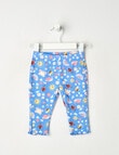 Teeny Weeny Play Time Ladybug Rib Leggings, Iceberg Blue product photo