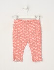 Teeny Weeny Play Time Rib Bow Leggings, Peach product photo