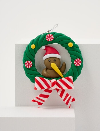 Christmas Shop Claydough Ornament, Kiwi Wreath product photo