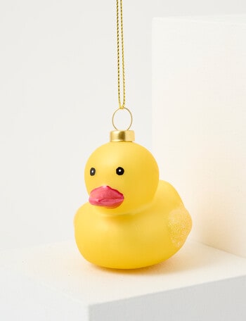 Christmas Shop Glass Ornament, Ducky product photo