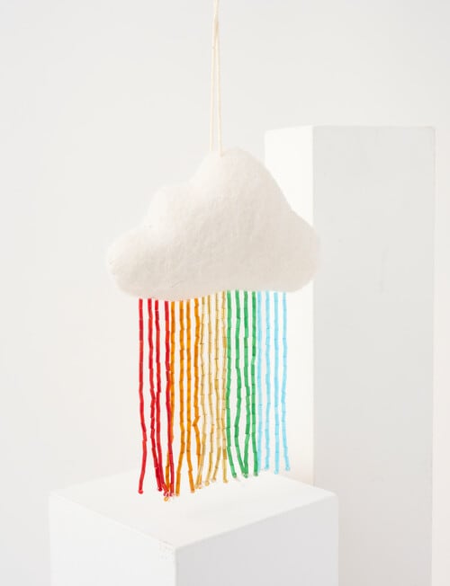 Christmas Shop Fabric Ornament, Beaded Rain Cloud product photo