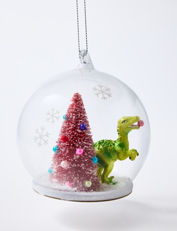 Christmas Shop Glass Dino Globe Ornament product photo