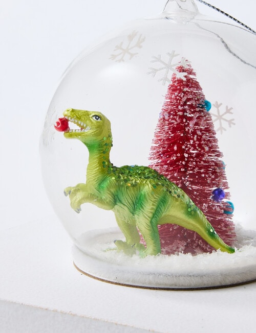 Christmas Shop Glass Dino Globe Ornament product photo View 03 L