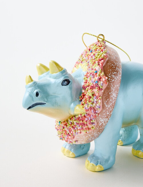 Christmas Shop Ornament, Dino With Donut product photo View 03 L