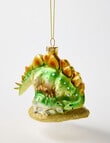 Christmas Shop Glass Ornament, Dinosaur Family product photo
