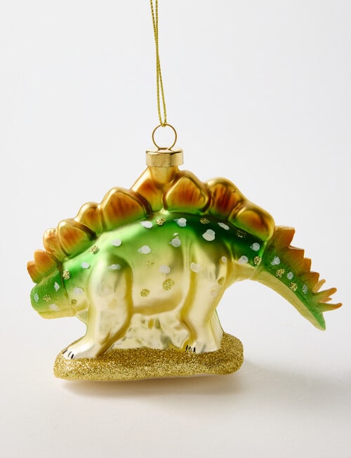 Christmas Shop Glass Ornament, Dinosaur Family product photo View 02 L