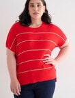 Studio Curve Rib Knit Top, Flame product photo