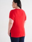 Studio Curve Rib Knit Top, Flame product photo View 02 S