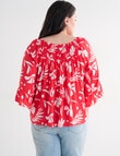 Studio Curve Floral Smock Top, Red & White product photo View 02 S