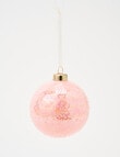 Christmas Shop Textured Glass Bauble, Blush product photo