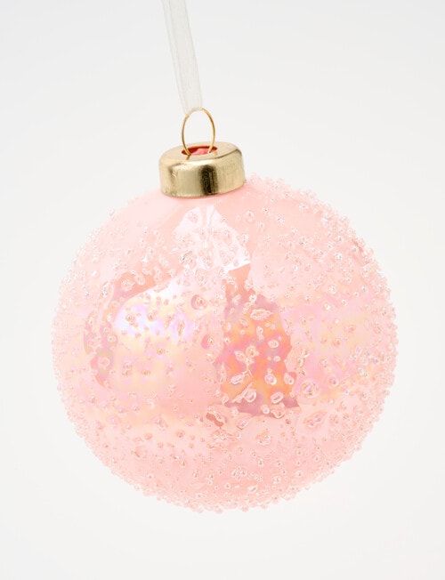 Christmas Shop Textured Glass Bauble, Blush product photo View 02 L