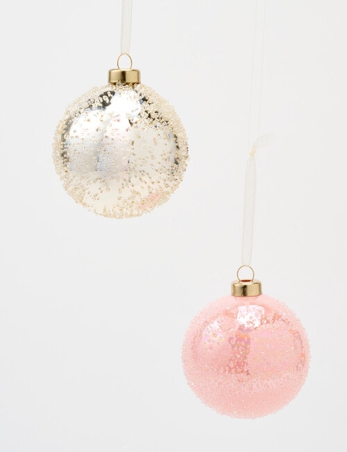 Christmas Shop Textured Glass Bauble, Blush product photo View 03 L