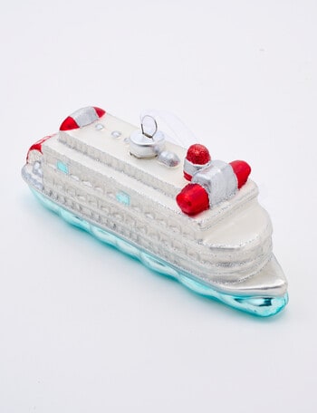 Christmas Shop Glass Steamboat Ornament product photo