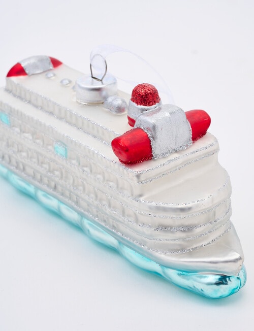 Christmas Shop Glass Steamboat Ornament product photo View 03 L