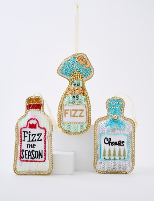 Christmas Shop Fabric Beaded Fizz Bottle product photo View 04 L