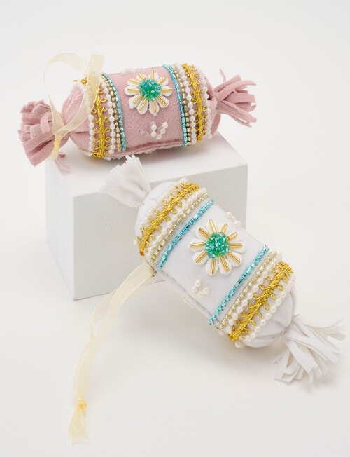 Christmas Shop Velvet Candy Ornament Mauve product photo View 04 L