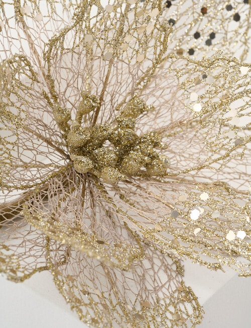 Christmas Shop Sheer Poinsettia Clip product photo View 02 L