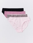 Lyric Bikini Brief, 4-Pack, Pink, Black & Animal Print product photo