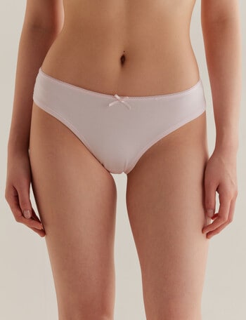 Lyric Cotton Lace Back G-String Brief, Blush product photo