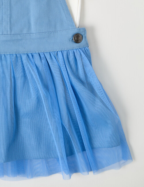 Teeny Weeny Tutu Pinny & Long-Sleeve Tee 2-Piece Set, Denim & White product photo View 03 L