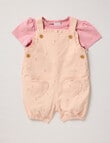 Teeny Weeny Flower Woven Shortall & Tee Set, 2-Piece, Pink product photo