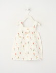 Teeny Weeny Cheese Cloth Flower Shortall, White product photo