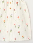 Teeny Weeny Cheese Cloth Flower Shortall, White product photo View 03 S
