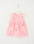 Teeny Weeny Cherry Stripe Sleeveless Dress, Pink product photo