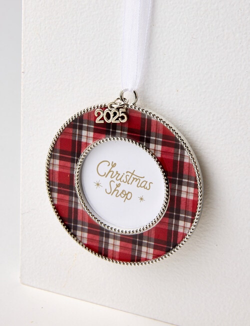 Christmas Shop Metal Ornament, Round Photo Frame product photo