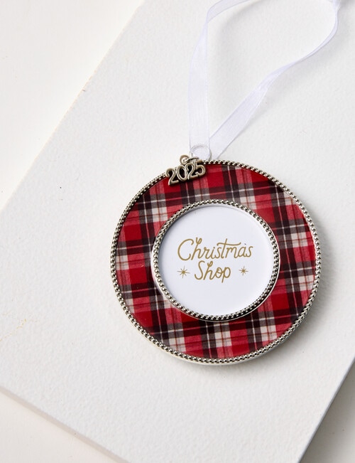 Christmas Shop Metal Ornament, Round Photo Frame product photo View 03 L