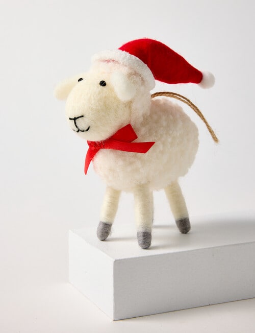 Christmas Shop Fabric Ornament, Sheep, White product photo