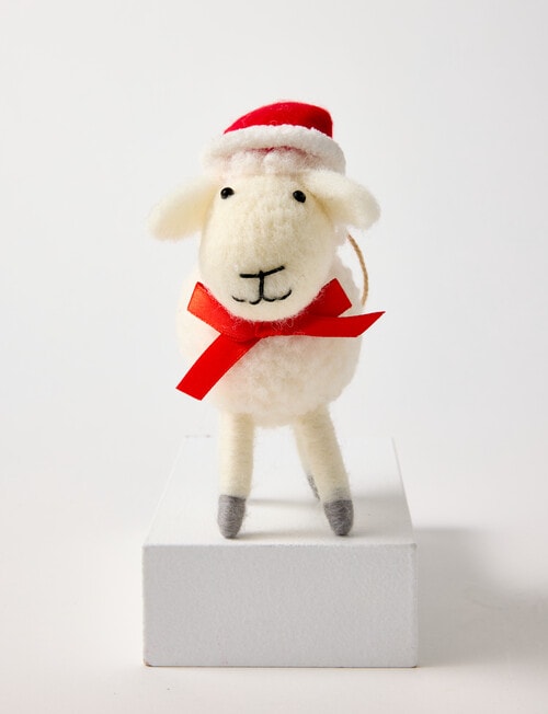 Christmas Shop Fabric Ornament, Sheep, White product photo View 02 L