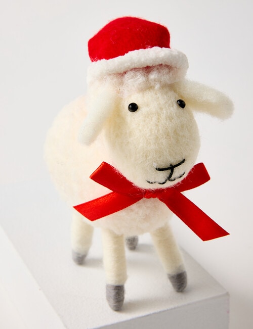 Christmas Shop Fabric Ornament, Sheep, White product photo View 03 L