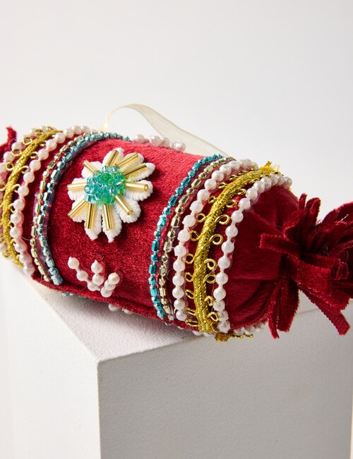 Christmas Shop Velvet Ornament, Candy Red product photo View 03 L