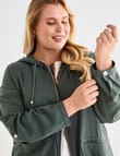 Studio Curve Linen Blend Drape Jacket, Thyme product photo View 04 S