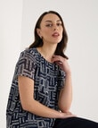 Oliver Black Double Layer Top, Navy & Ivory product photo