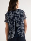 Oliver Black Double Layer Top, Navy & Ivory product photo View 02 S