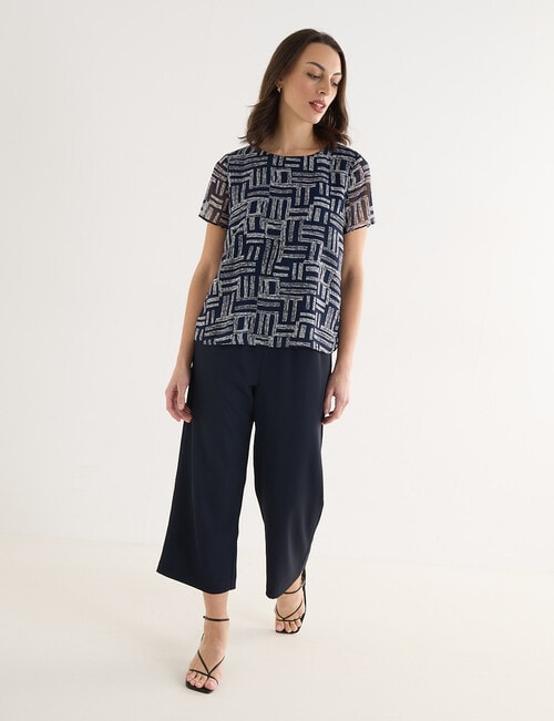 Oliver Black Double Layer Top, Navy & Ivory product photo View 03 L