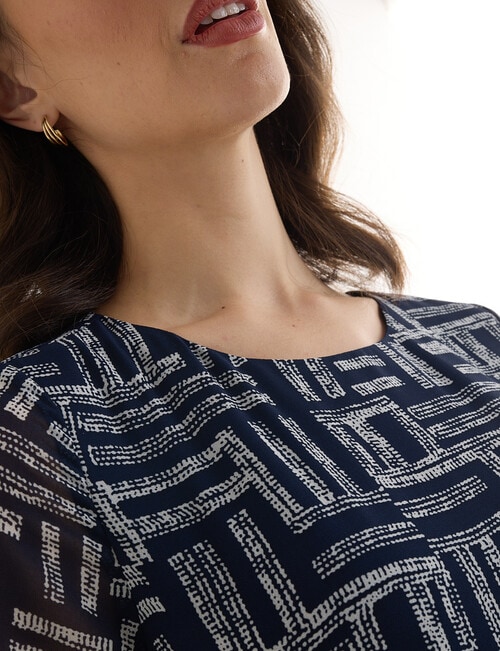 Oliver Black Double Layer Top, Navy & Ivory product photo View 06 L