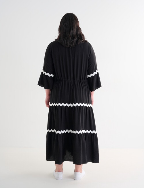 Studio Curve Rick Rack Button-Through Dress, Black product photo View 02 L