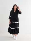 Studio Curve Rick Rack Button-Through Dress, Black product photo View 03 S