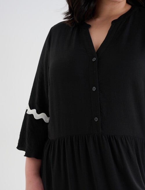 Studio Curve Rick Rack Button-Through Dress, Black product photo View 05 L