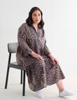 Studio Curve Animal Print Tiered Shirt Dress, Brown product photo