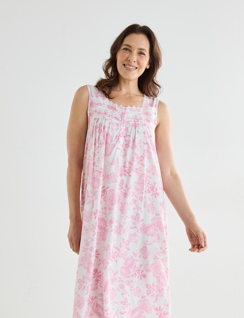 Ruby & Bloom Lace Trim Nightie, Pink & Ivory, 10-26 product photo