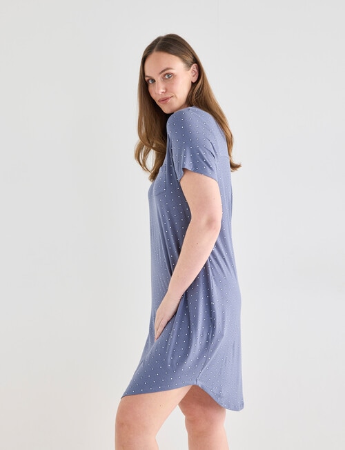 Whistle Sleep Short Sleeve V-Neck Nightie, Graphite Spot, 8-22 product photo View 03 L
