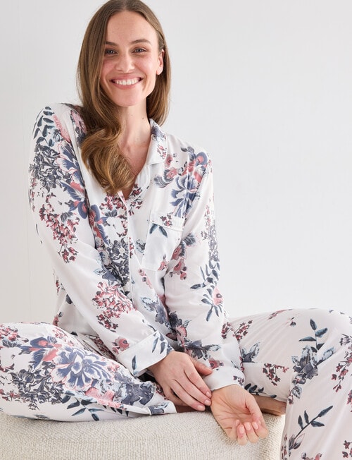 Whistle Sleep Classic Long Sleeve PJ Set, Amethyst Print product photo