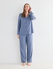 Whistle Sleep Classic Long Sleeve PJ Set, Graphite Spot product photo